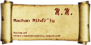 Machan Mihály névjegykártya