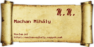 Machan Mihály névjegykártya